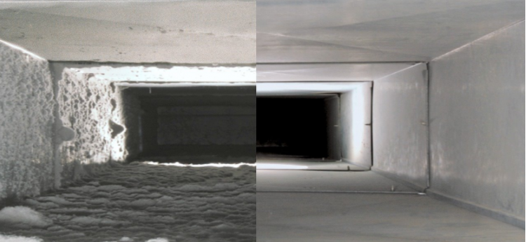 air duct cleaning before and after