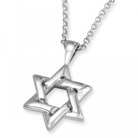 Classic Large Interlocking Star of David Necklace