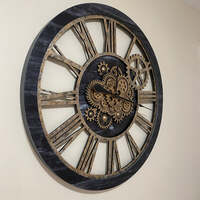 AMERICA LINE WALL CLOCK ROUND 36 INCH VINTAGE BLACK