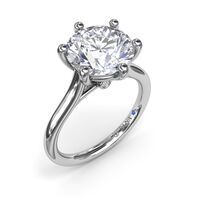 14k White Gold Solitaire Semi-Mount Engagement Ring