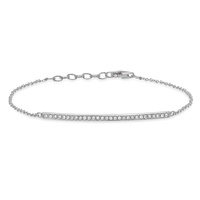 Shy Creation 14 Karat White Gold Diamond Bracelet