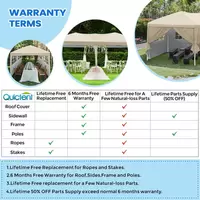 10' x 20' Pop up Canopy with Sidewalls - Beige