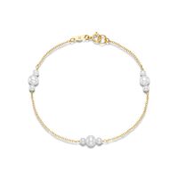 Three Pearl Station Bracelet