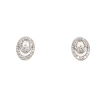 Round Diamonds Oval Earrings