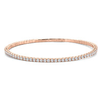 14k Rose Gold Flexible Bangle Diamond Bracelet