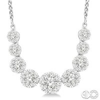 14k White Gold Lovebright Round Diamond Necklace