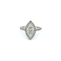 A Platinum Hexagon Diamond Engagement Ring