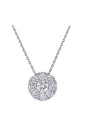 18k White Gold Diamond Cluster Illusion Pendant