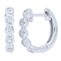 Deutsch Signature Diamond Bezel Huggie Earrings