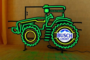 Shine Like a Pro: John Deere Busch Beer Tractor LED Neon Sign for Sale