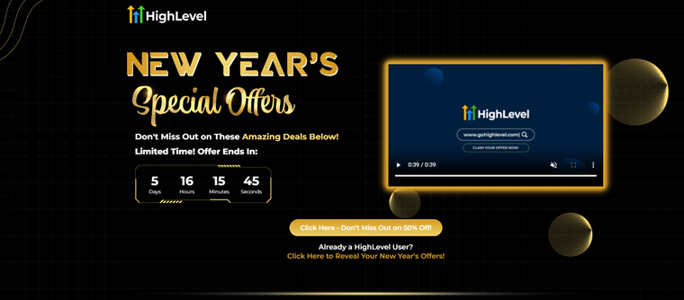 Unlock 50% Off for 3 Months with GoHighLevel’s Exclusive New Year Offer!