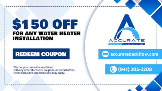 $150 OFF FOR ANY WATER HEATER INSTALLATION